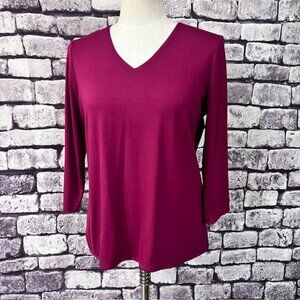 Chico's Purple 3/4 Sleeve Ultimate Tee Size M